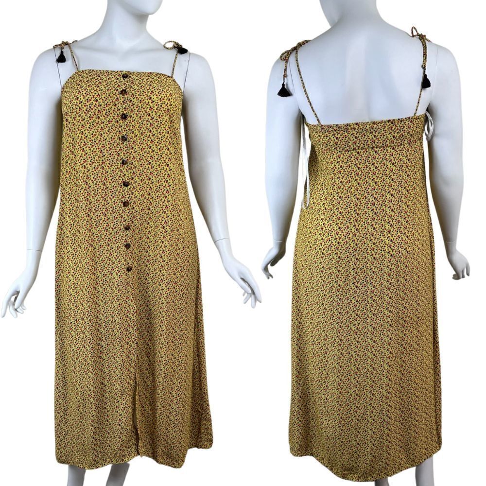 Faithfull The Brand Arrieta Raquel Size 10 Disty Floral Midi Slip Pullover Dress